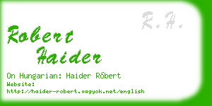 robert haider business card
