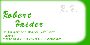 robert haider business card